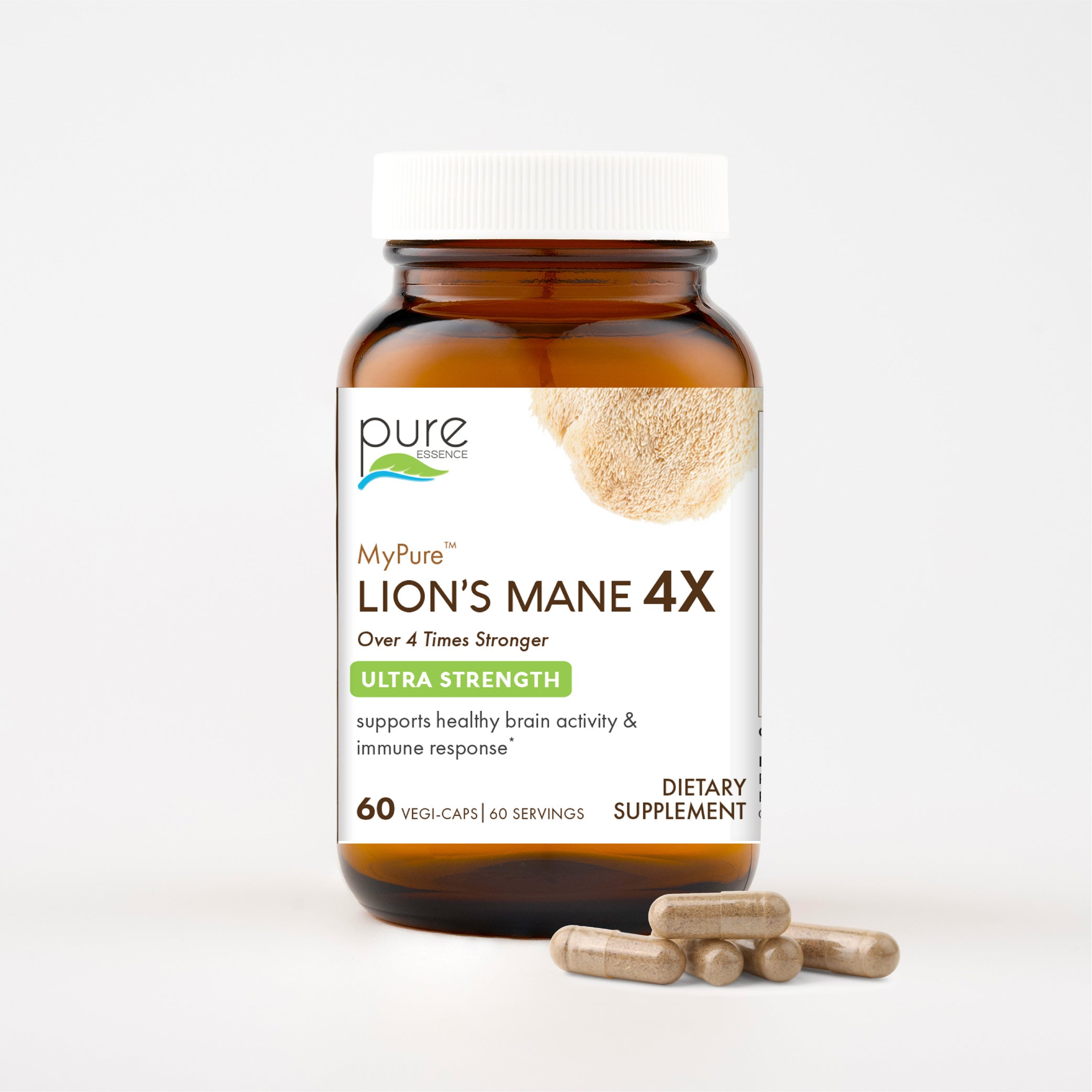 MyPure™ Lion's Mane 4X Mushroom Pure Essence Labs 60 Servings