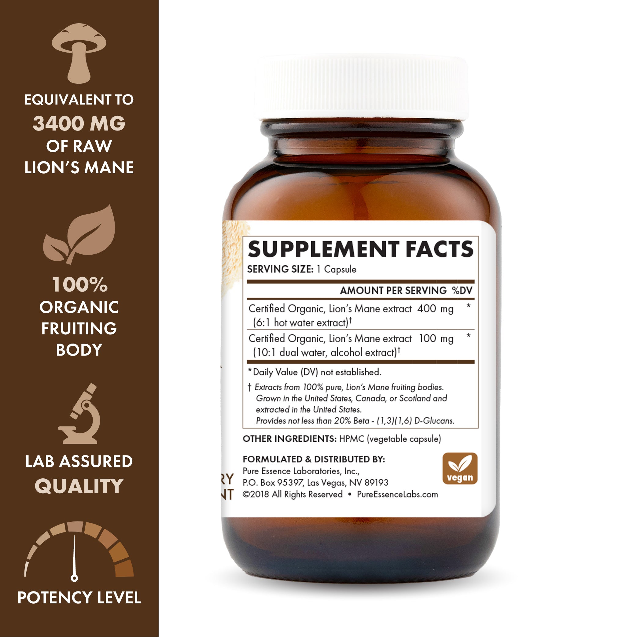 MyPure™ Lion's Mane 4X Mushroom Pure Essence Labs
