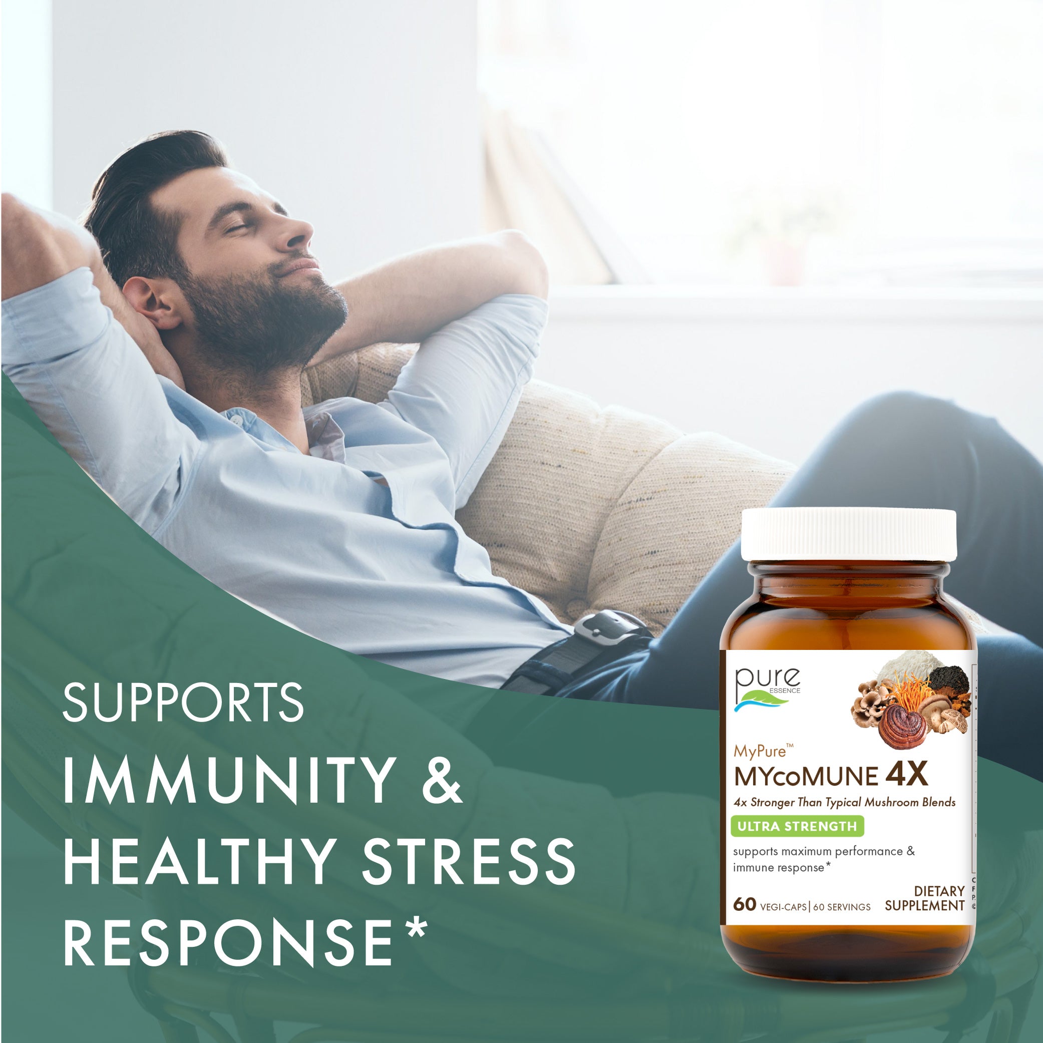 MyPure™ MYcoMune™ 4X Mushroom Pure Essence Labs