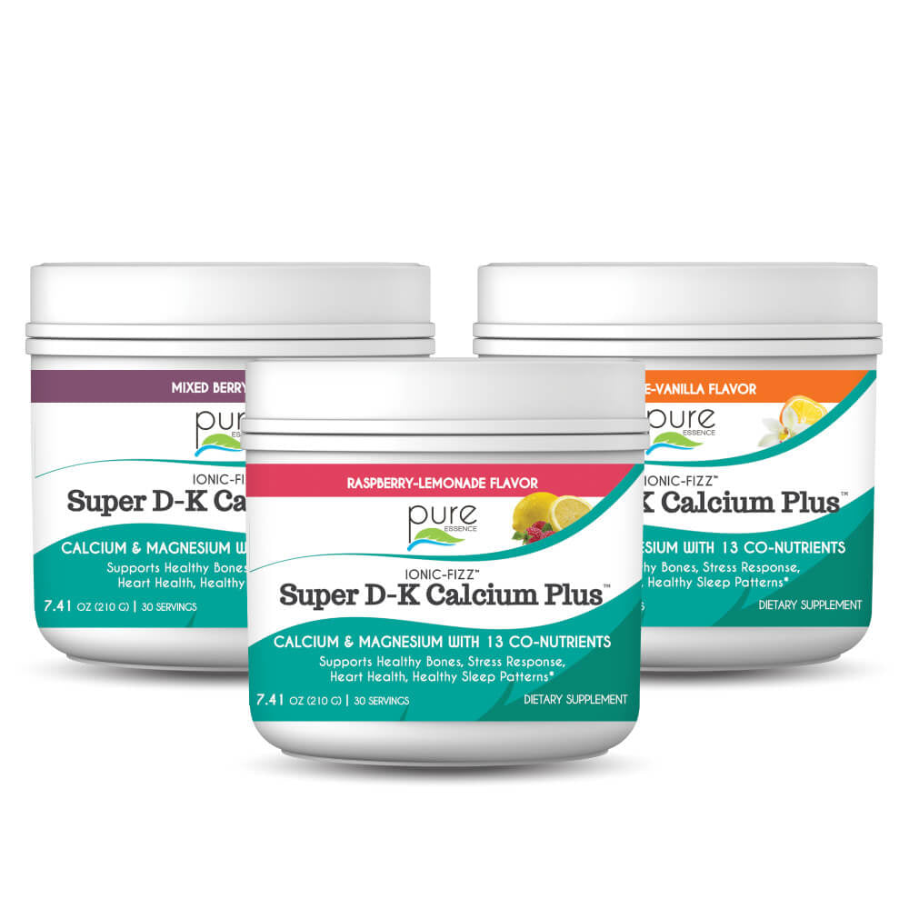 Ionic-Fizz™ Super D-K Calcium Plus™ Bone & Joint Pure Essence Labs 30 Servings Raspberry Lemonade