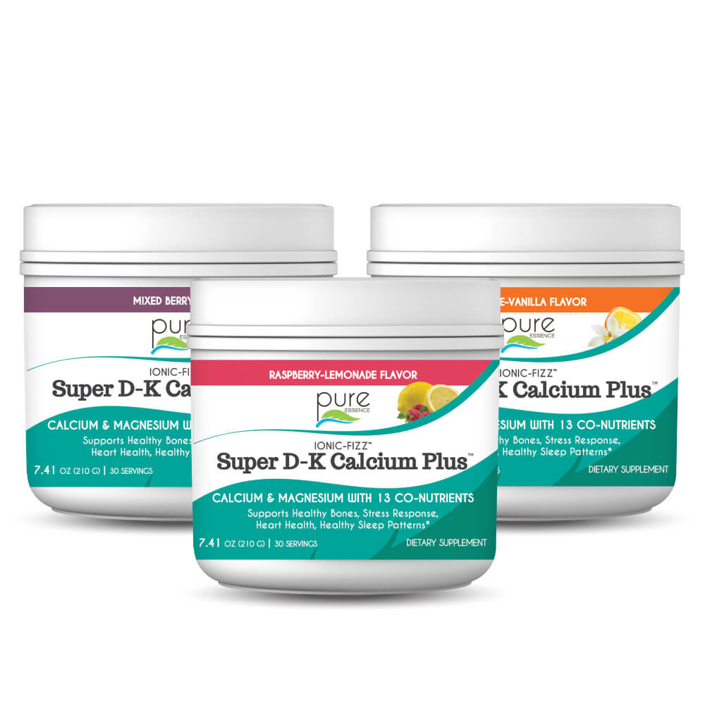 Ionic-Fizz™ Super D-K Calcium Plus™ Bone & Joint Pure Essence Labs 30 Servings Raspberry Lemonade