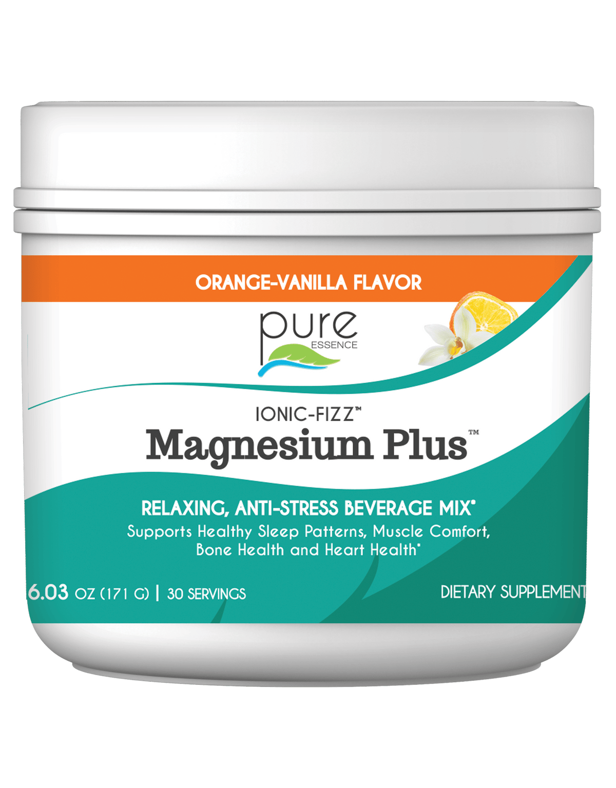 Ionic-Fizz™ Magnesium Plus™ Stress & Mood Pure Essence Labs 6.03 oz | 30 Servings Orange-Vanilla
