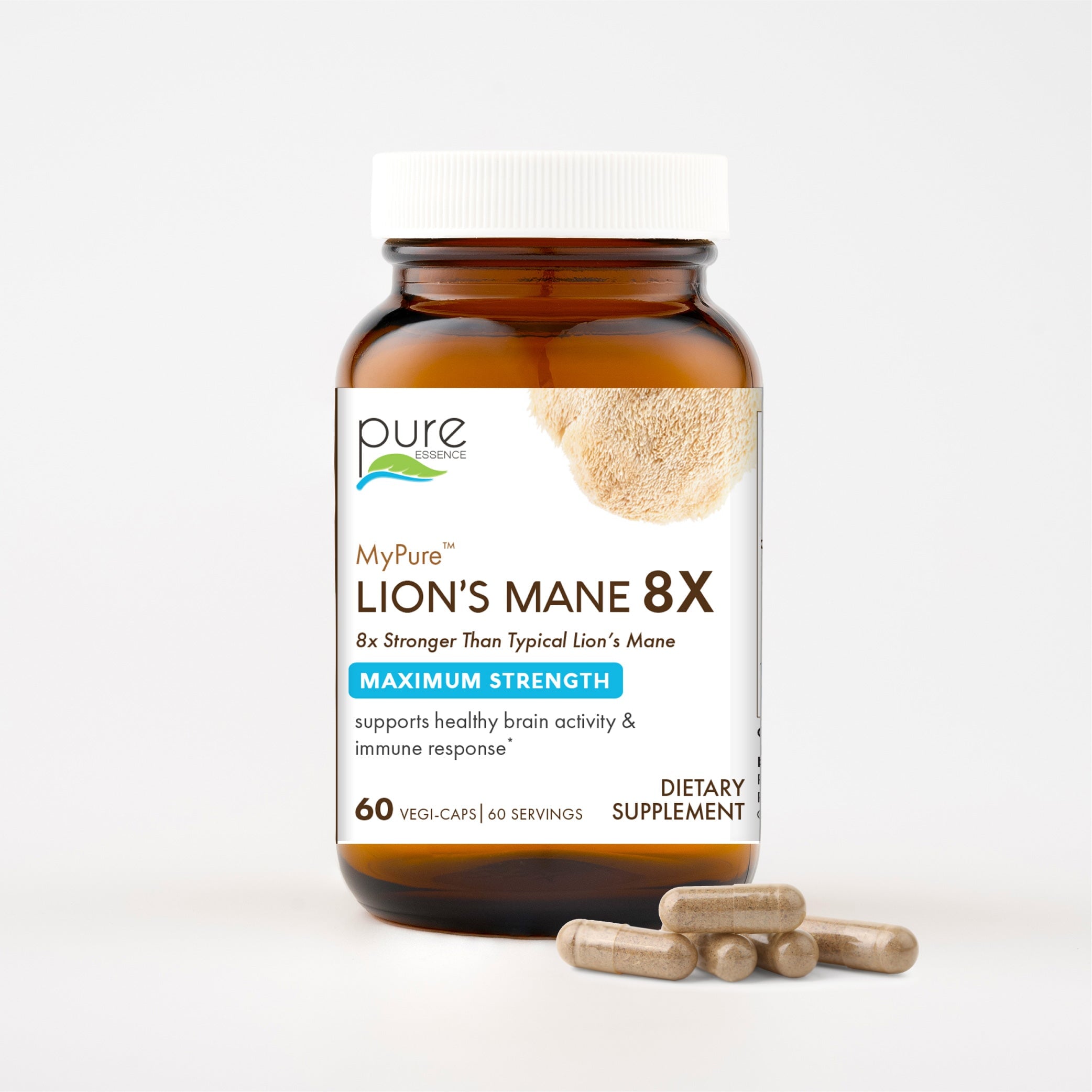 MyPure™ Lion's Mane 8X Mushroom Pure Essence Labs 60 Servings