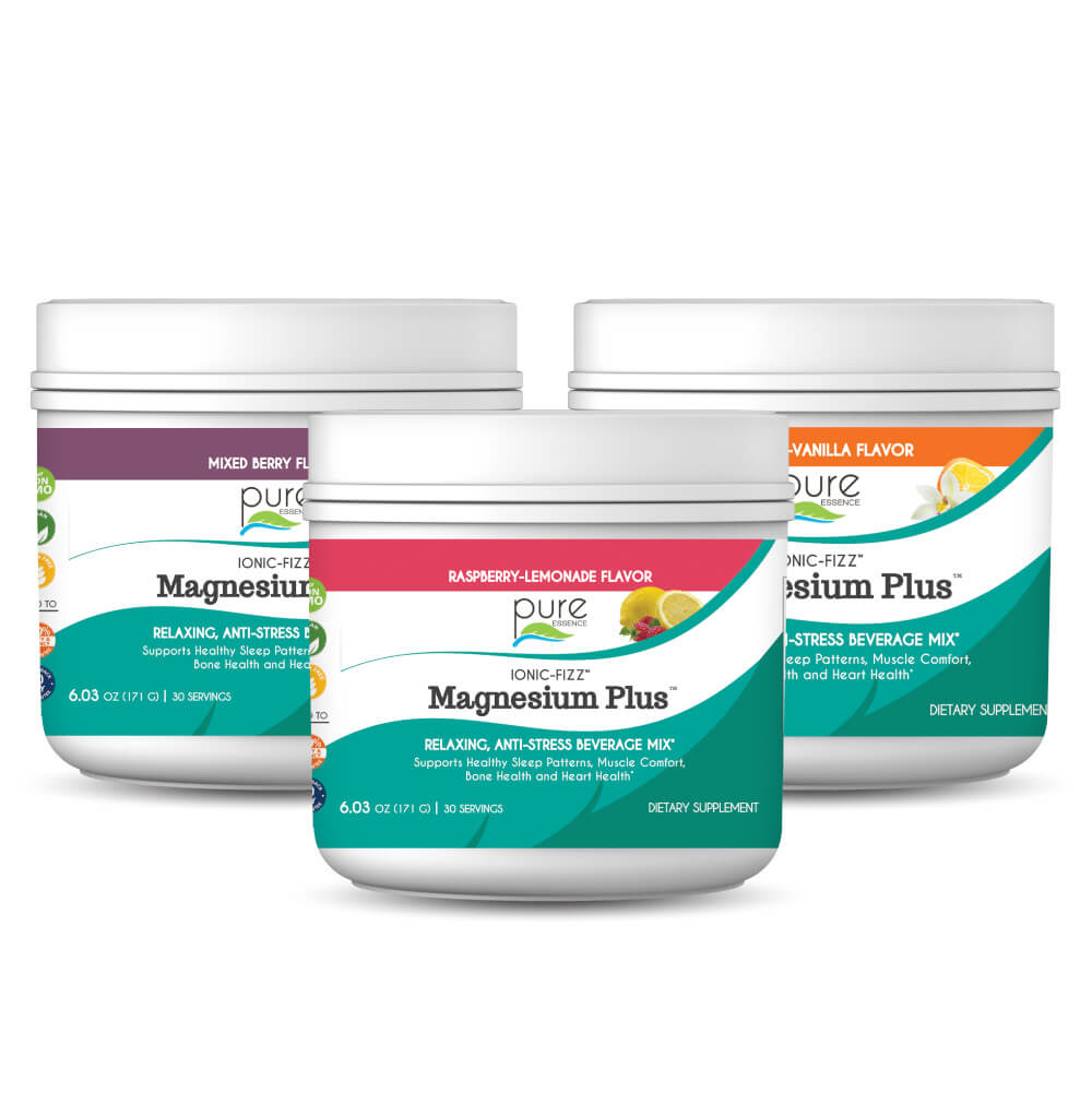 Ionic-Fizz™ Magnesium Plus™ Stress & Mood Pure Essence Labs 30 Servings Raspberry-Lemonade 