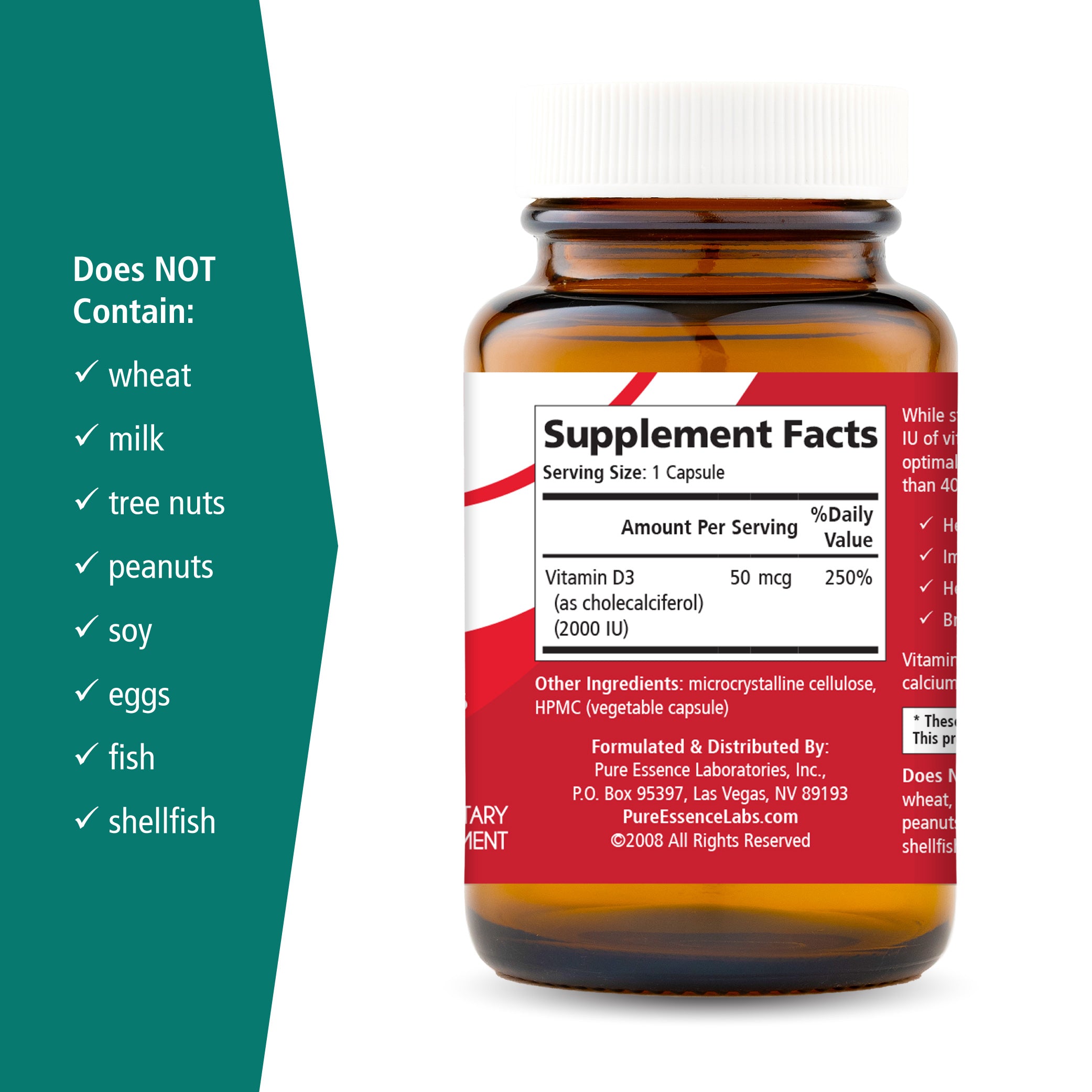 Vitamin-D 2000 IU General Health Pure Essence Labs   